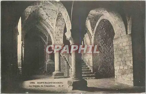 Ansichtskarte AK Mont Saint Michel La Crypte de l'Aquillon