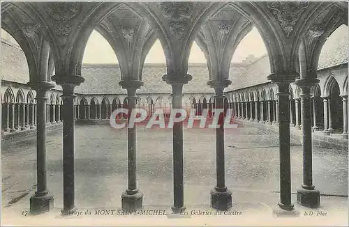 Cartes postales Abbaye du Mont Saint Michel Les Galeries du Cloitre