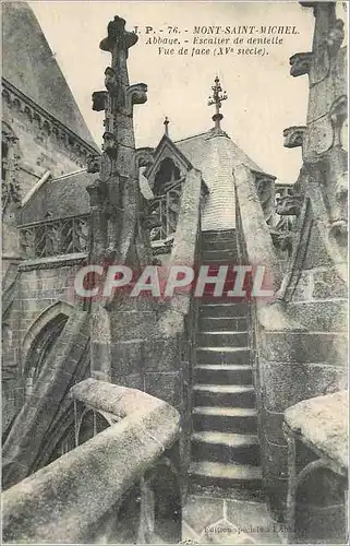 Cartes postales Mont Saint Michel Abbaye Escalier de dentelle Vue de face