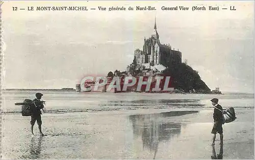 Cartes postales Le Mont Saint Michel Vue generale du Nord Est Peche Pecheur