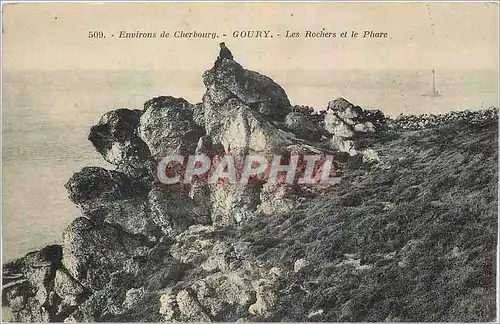 Ansichtskarte AK Environs de Cherbourg Goury Les Rochers et le Phare