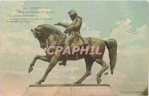 Ansichtskarte AK Cherbourg Statue de Napoleon 1er