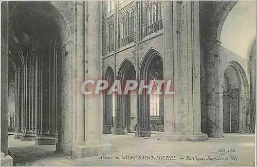 Cartes postales Abbaye du Mont Saint Michel Basilique Bas Cote et Nef