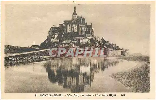 Cartes postales Mont St Michel vue prise a l'Est de la Digue