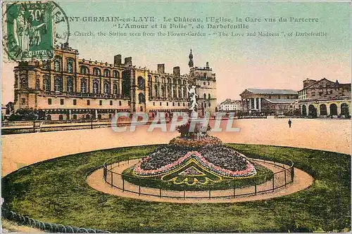 Cartes postales Saint Germain en Laye Le Chateau l'Eglise la Gare vus du Parterre