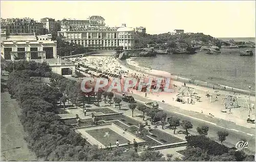 Ansichtskarte AK Biarritz La Grande Plage vers le Casino Bellevue