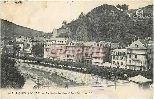 Cartes postales La Bourboule La Roche des Fees et les Hotels