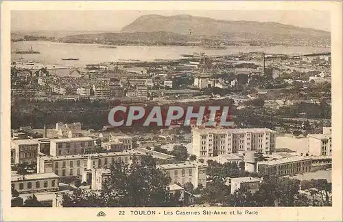 Cartes postales Toulon Les Casernes Ste Anne et la Rade