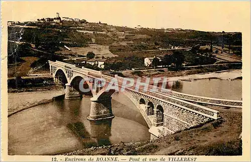 Cartes postales Environs de Roanne Pont et vue de Villerest