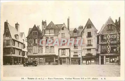 Cartes postales Tours Place Plumereau Vielles Maisons XII et XV siecles