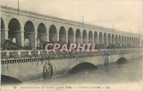 Cartes postales Inondations de Paris Le Viaduc d'Auteuil