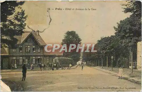 Cartes postales Poix Hotel et Avenue de la Gare