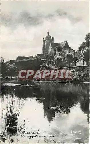 Cartes postales moderne Dole Jura La Collegiale vue du Canal