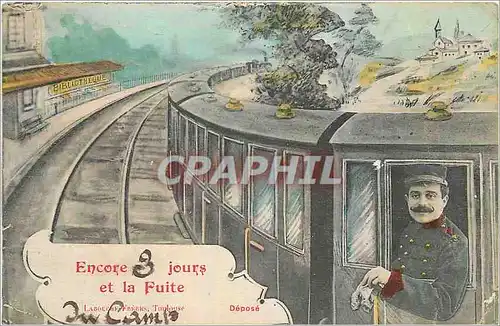 Cartes postales Encour 3 jours et la Fuite Train