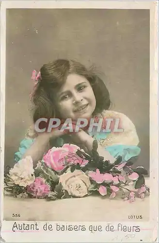 Cartes postales Autant de baisers que de Fleurs Enfant