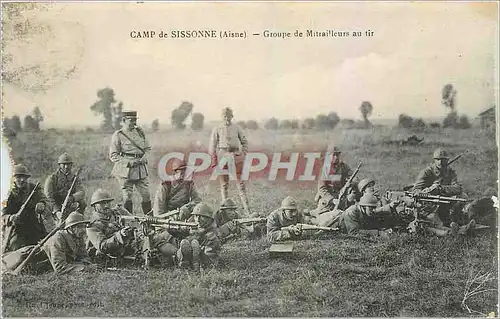 Cartes postales Camp de Sissonne Aisne Groupe de Mitrailleurs au tir Militaria