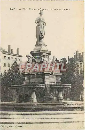 Ansichtskarte AK Lyon Place Morand Statue La Ville de Lyon