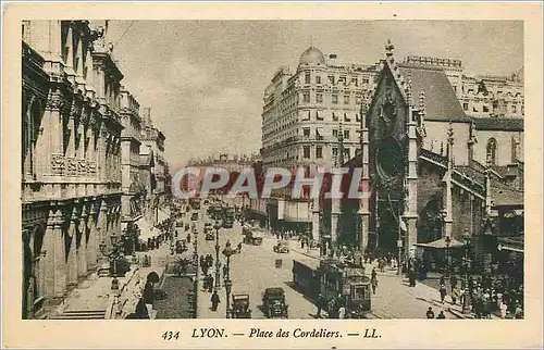 Ansichtskarte AK Lyon Place des Cordeliers Tramway