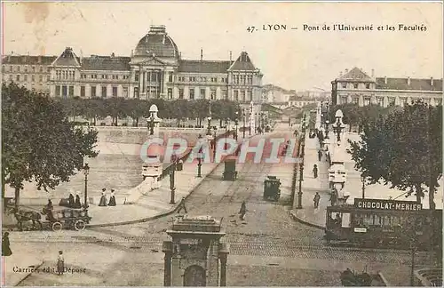 Ansichtskarte AK Lyon Pont de l'Universite et les Facultes Tramway Chocolat Menier