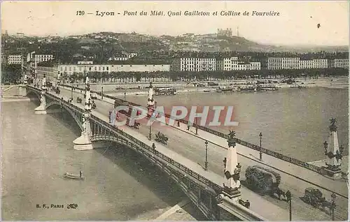 Ansichtskarte AK Lyon Pont du Midi Quai Gailleton et Colline de Fourviere