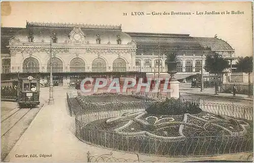 Cartes postales Lyon Gare des Brotteaux Les Jardins et le Buffet