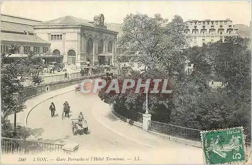 Cartes postales Lyon Gare Perrache et l'Hotel Terminus