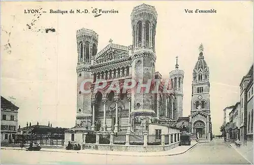 Cartes postales Lyon Basilique de ND de Fourviere Vue d'ensemble