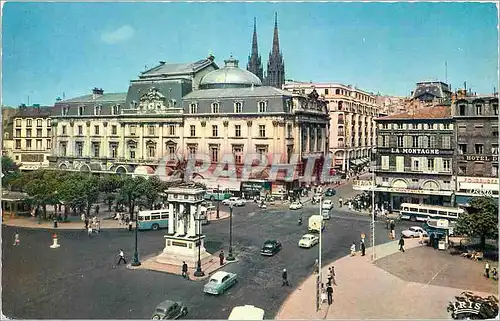 Cartes postales moderne Clermont Ferrand Place de Jaude le Theatre et la Cathedrale