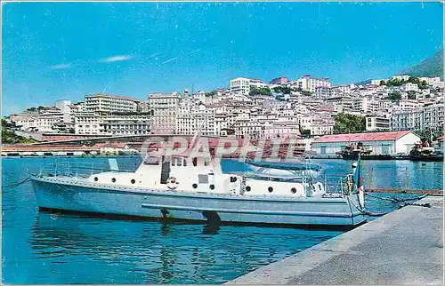 Moderne Karte Bejaia Vue du Port Bateau