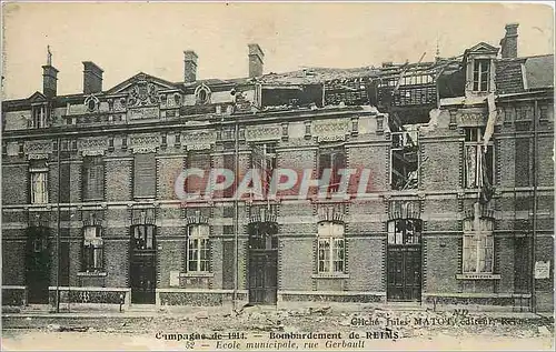 Cartes postales Campagne de 1914 Bombardement de Reims Militaria