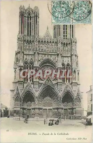 Ansichtskarte AK Reims Facade de la Cathedrale