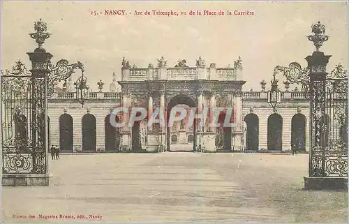Cartes postales Nancy Arc de Triomphe vu de la Place de la Carriere