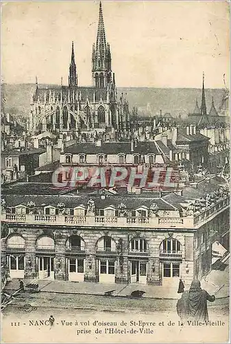 Cartes postales Nancy Vue a vol d'oiseau de St Epvre et de la Ville Cieille prise de l'Hotel de Ville