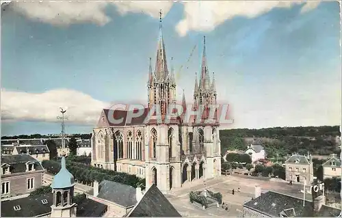 Moderne Karte Pontmain Mayenne Vue generale sur la Basilique