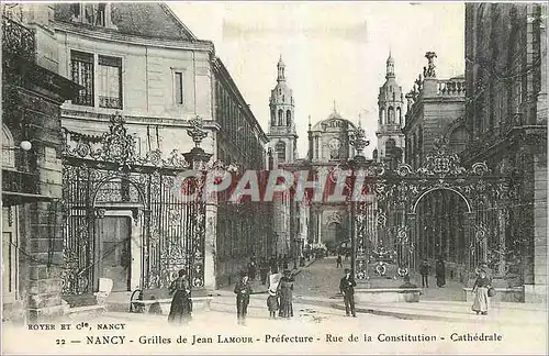 Ansichtskarte AK Nancy Grilles de Jean Lamour Prefecture Rue de la Constitution Cathedrale