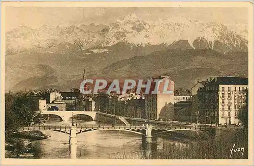 Ansichtskarte AK Grenoble Isere Les Ponts sur l'Isere et la Chaine des Alpes