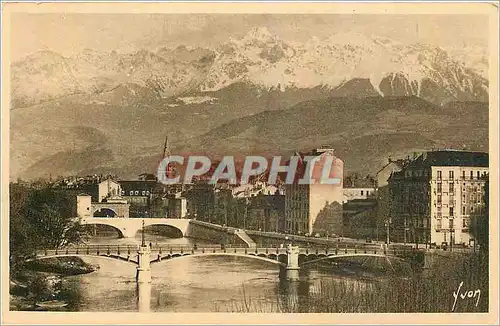 Cartes postales Grenoble Isere Les Ponts sur l'Isere et la Chaine des Alpes