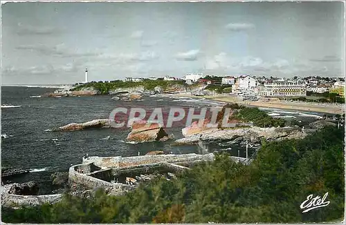 Moderne Karte Biarritz Le Rocher du Basta et le Phare