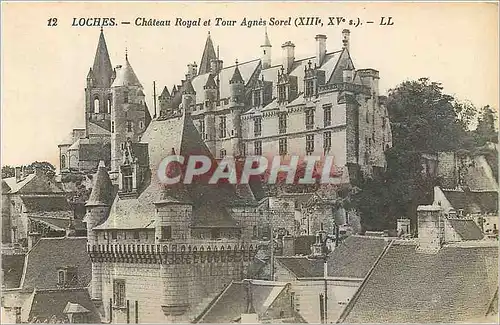 Cartes postales Loches Chateau Royal et Tour Agnes Sorel