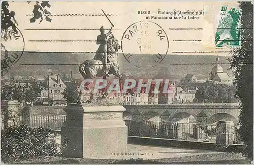 Ansichtskarte AK Blois Statue de Jeanne d'Arc et Panorama sur la Loire