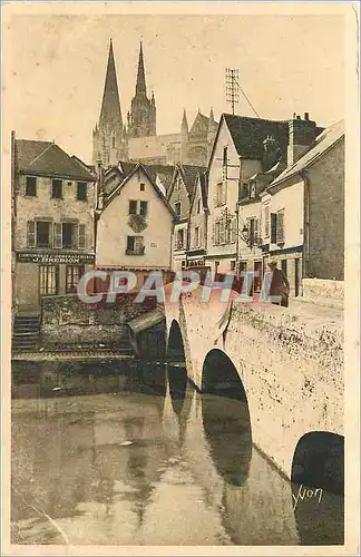 Ansichtskarte AK Chartres Vieux Pont et Vieilles Maisons