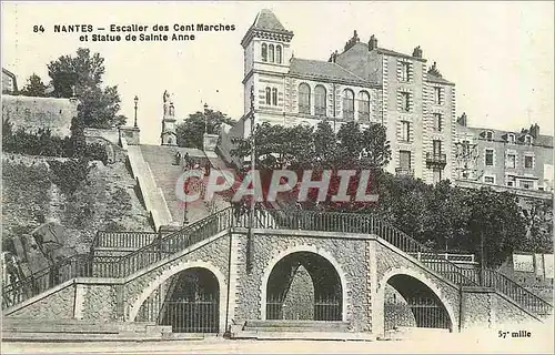 Ansichtskarte AK Nantes Escalier des Cent Marches et Statue de Sainte Anne