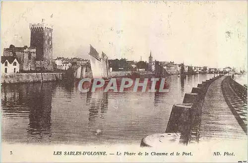 Ansichtskarte AK Les Sables d'Olonne Le Phare de la Chaume et le Port Bateau