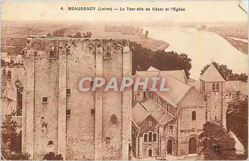 Cartes postales Beaugency Loiret La Tour dite de Cesar et l'Eglise
