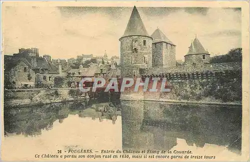 Cartes postales Fougeres Entree du Chateau et Etang de la Couarde