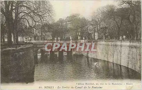 Cartes postales Nimes La Sortie du Canal de la Fontaine