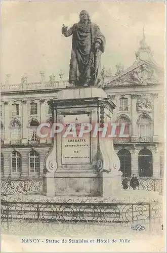 Cartes postales Nancy Statue de Stanislas et Hotel de Ville