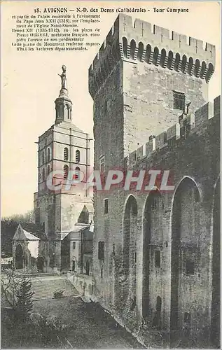 Cartes postales Avignon ND des Doms Cathedrale Tour Campane