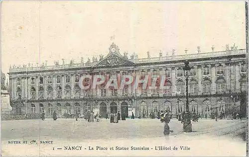 Cartes postales Nancy La Place et Statue Stanislas L'Hotel de Ville