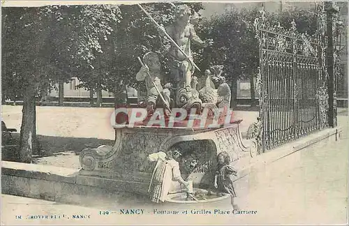 Ansichtskarte AK Nancy Fontaine et Grilles Place Carriere Enfants